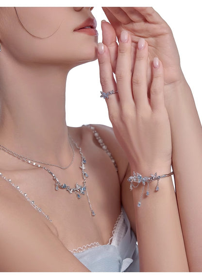 Ice blue butterfly bracelet