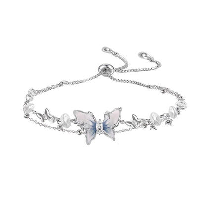 Gradient blue butterfly bracelet