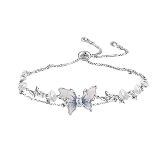 Gradient blue butterfly bracelet