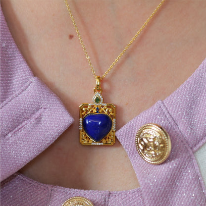 Natural Lapis Lazuli Heart Pendant