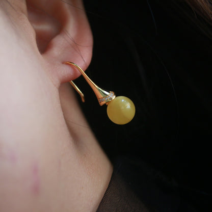 Natural Beeswax Little Skirt Earrings