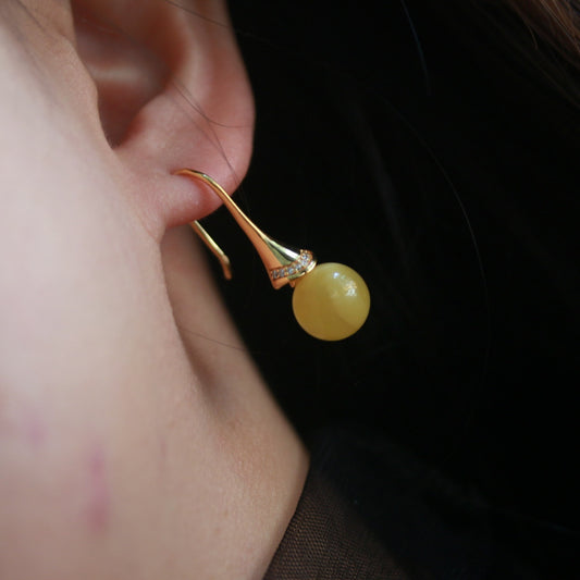 Natural Beeswax Little Skirt Earrings