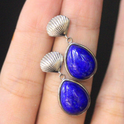 Natural Lapis Lazuli Drop Earrings
