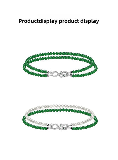 Green double-layer snake necklace