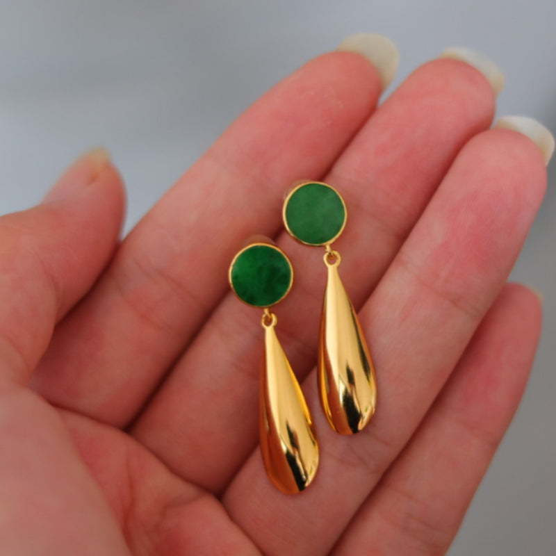 Natural Burmese Jadeite Earrings