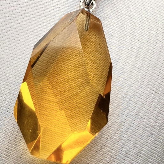 Natural Brazilian Citrine Faceted Pendant