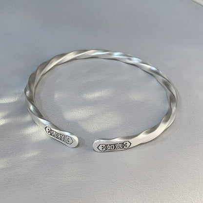 Frosted Auspicious Twisted Hemp Bracelet