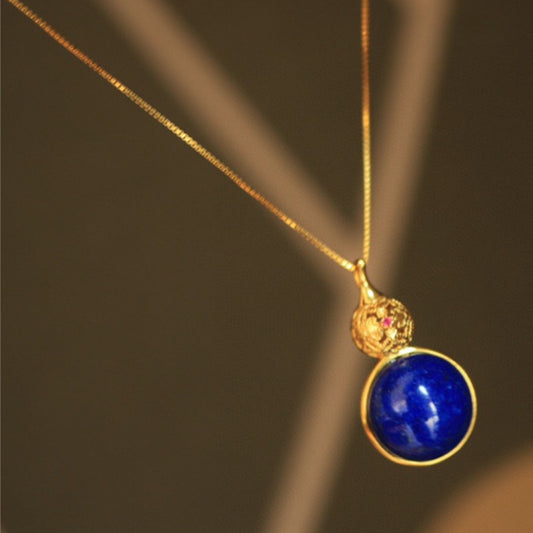 Natural Lapis Lazuli Gourd Pendant