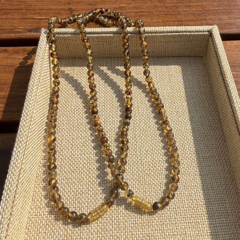 Spiritual herb amber necklace