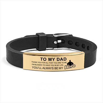 Laser Engraved Square Silicone Watch Band Bracelet