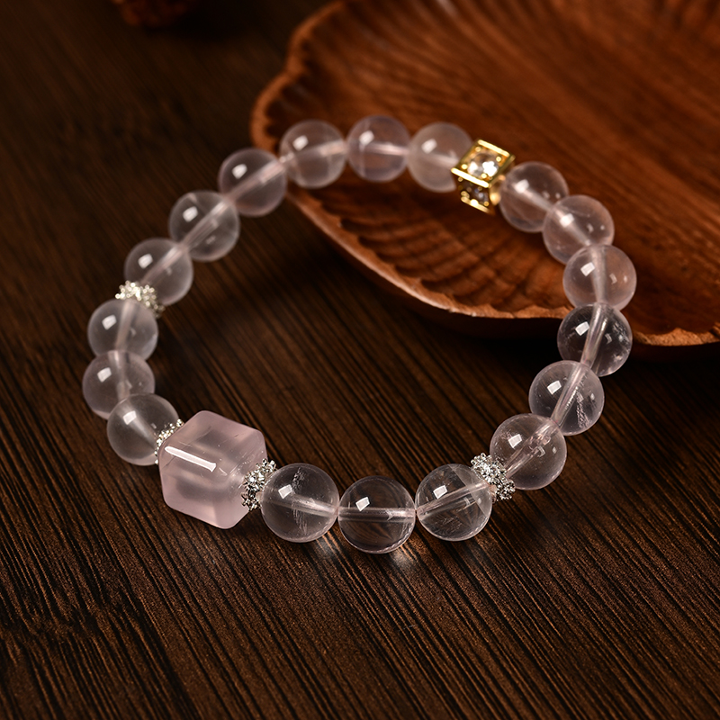 Starlight Pink Crystal Sugar Cube Bracelet