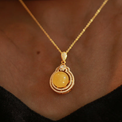 Natural Beeswax Amber Pendant