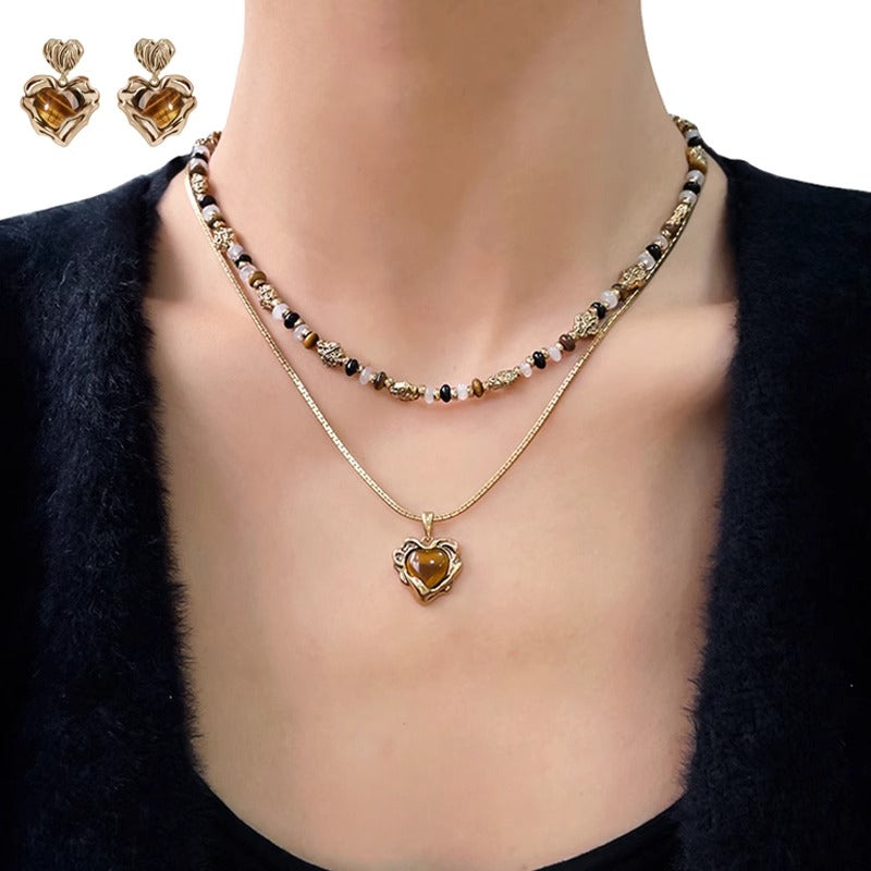 Tiger's eye layered necklace