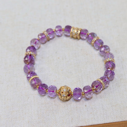Natural Amethyst Faceted Bracelet
