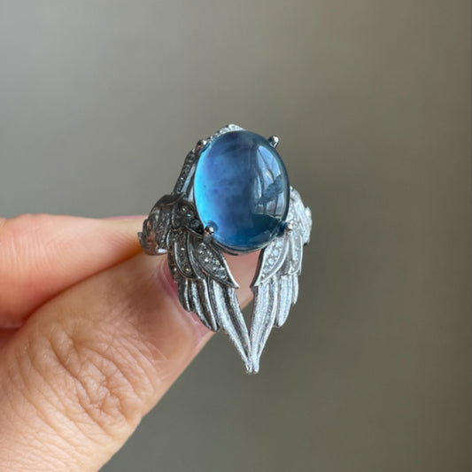 Natural Aquamarine Wing Ring