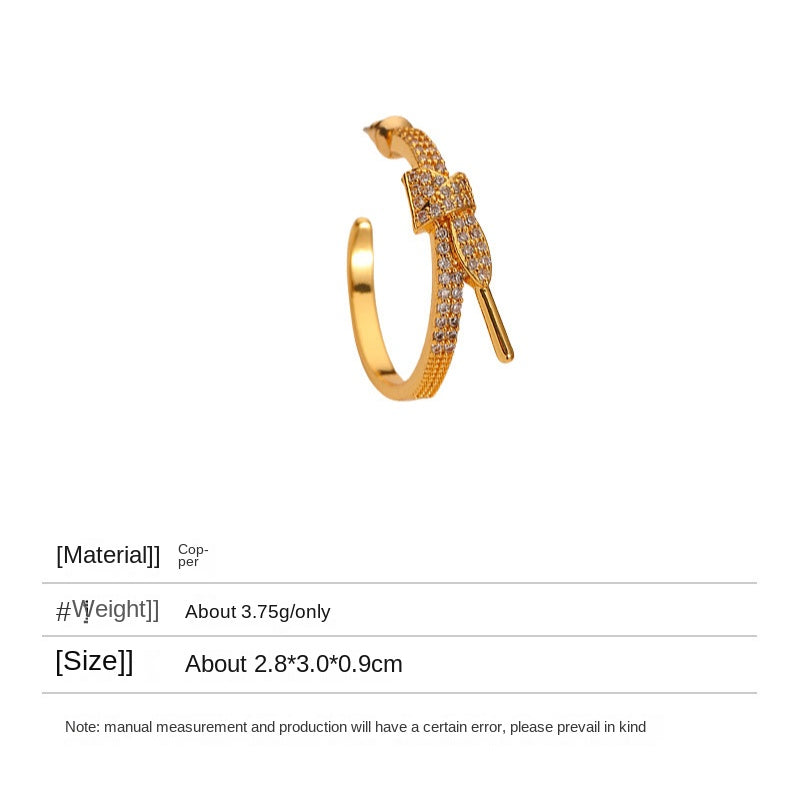 Noble Retro Bow Zircon Earrings - jewelryweilin