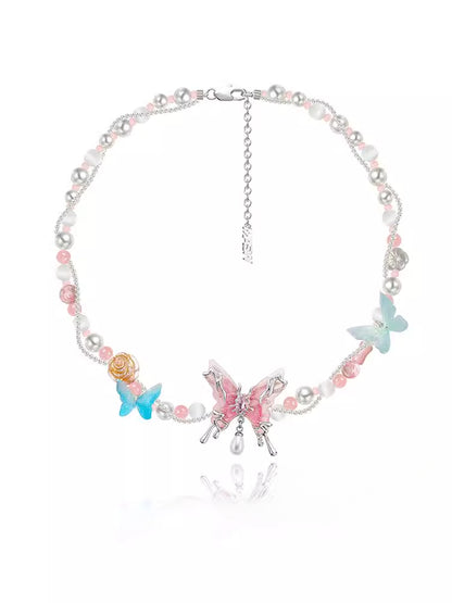 Colorful butterfly necklace