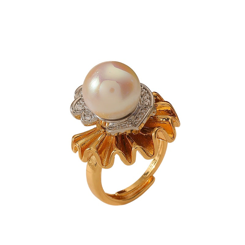 Simple and elegant freshwater pearl zircon earrings - jewelryweilin