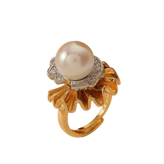 Simple and elegant freshwater pearl zircon earrings - jewelryweilin