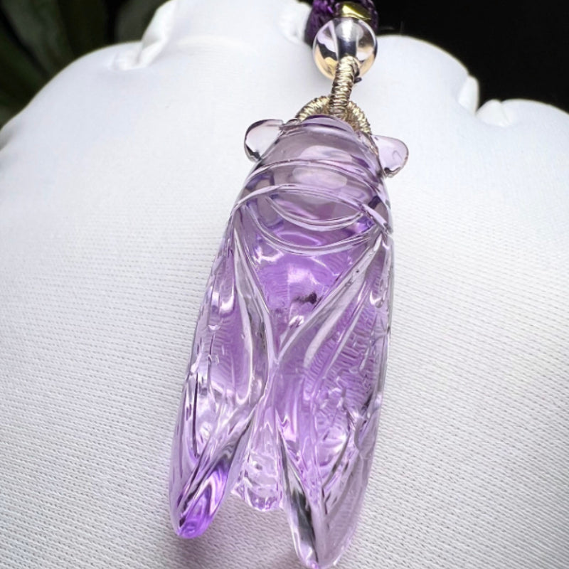 Natural Brazilian Amethyst "One Call Stuns All" Rooster Pendant
