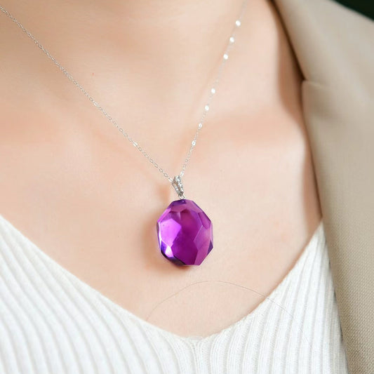 Brazilian Natural Amethyst Freeform Pendant