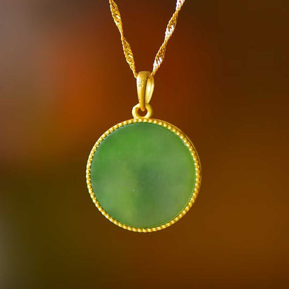 925 Silver - Inlaid Green Jadeite Baby Buddha Pendant - jewelry - weilin.com