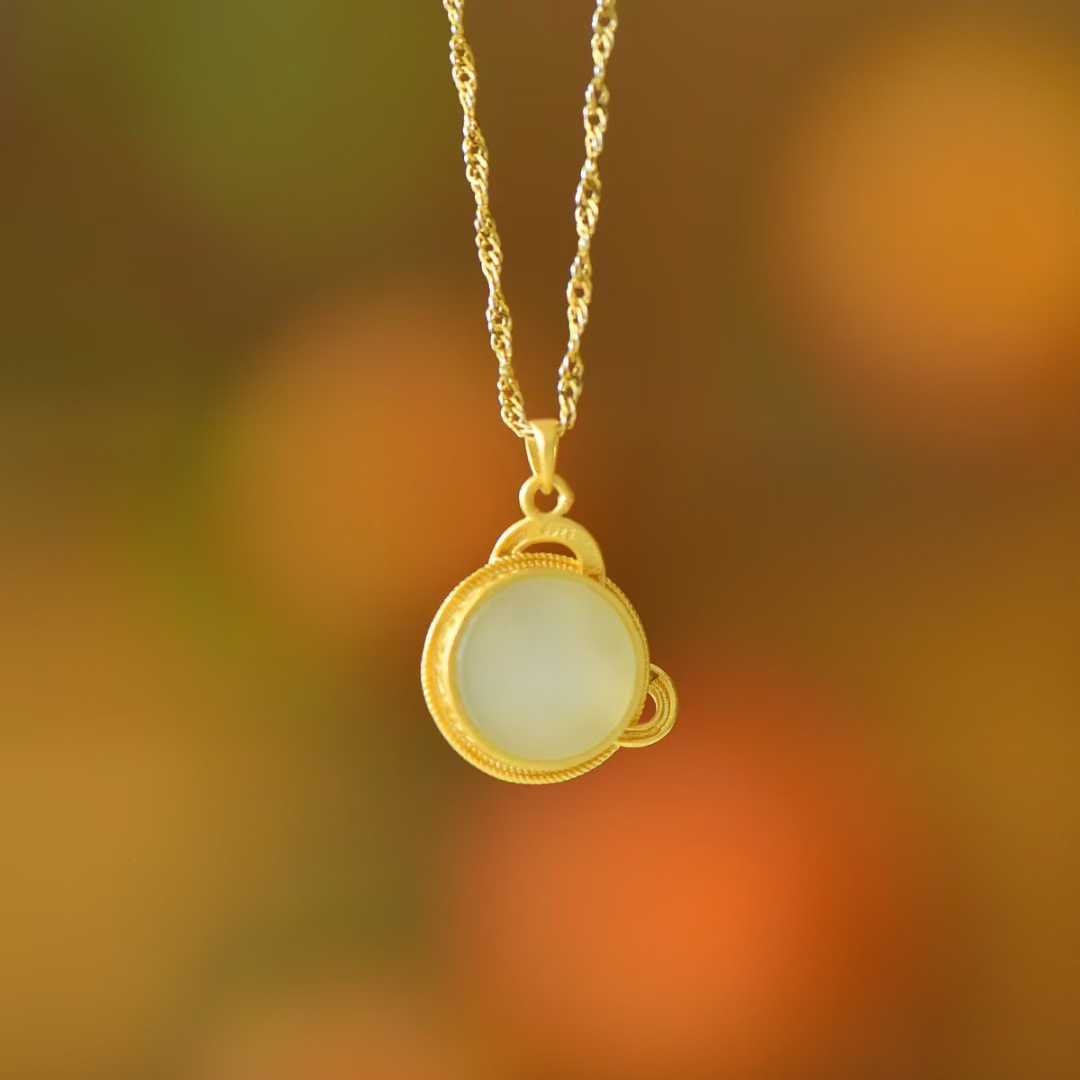 925 Silver - Inlaid Hetian Jade Pendant (Dynamic Snake Silhouette Design) - jewelry - weilin.com