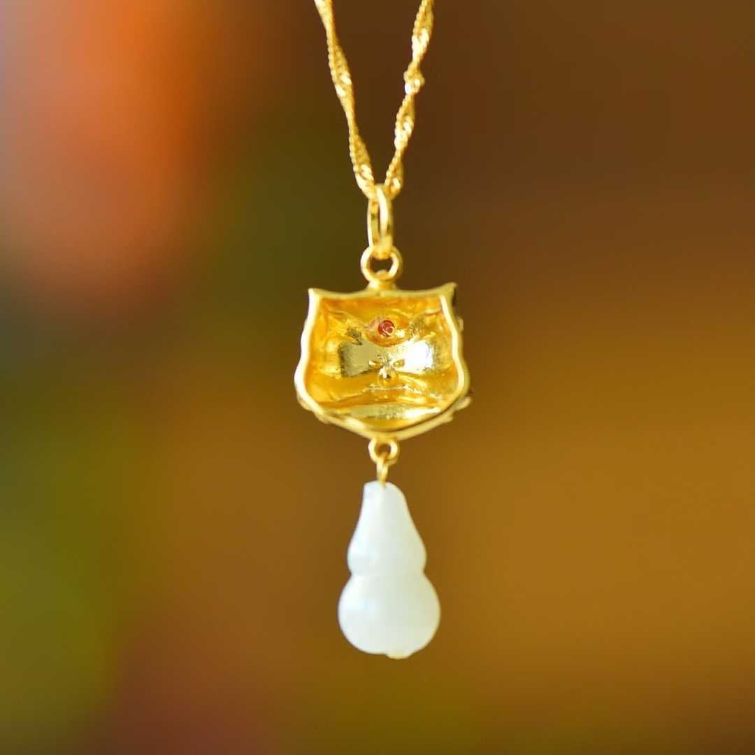 925 Silver Inlaid Hetian Nephrite "Blessings, Emoluments & Lifetime Prosperity, All Wishes Come True" Pendant - jewelry - weilin.com