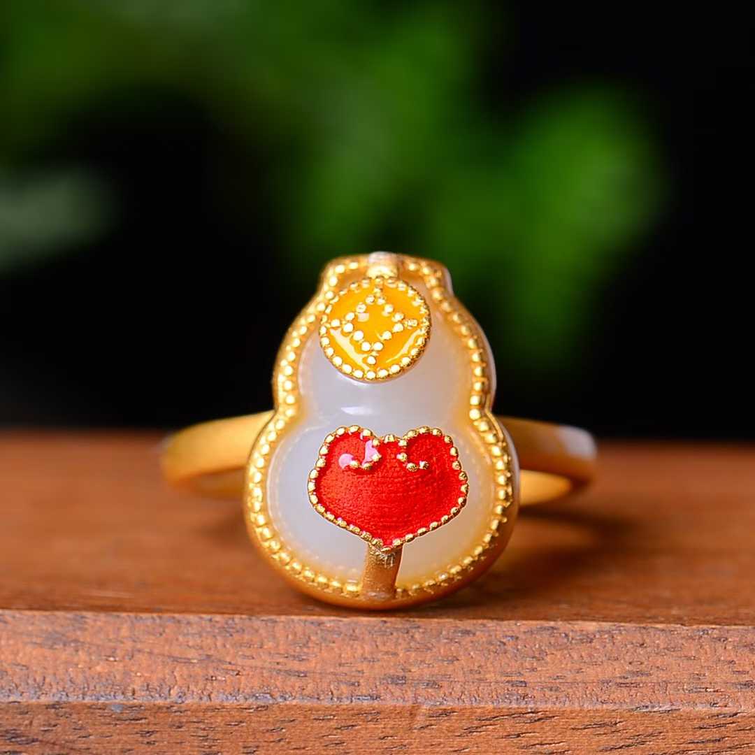 925 Silver Inlaid Hetian Nephrite Jewelry Set - jewelry - weilin.com