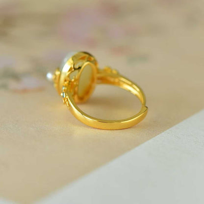 925 Silver Inlaid Hetian Nephrite "Precious as Ever" Ring - jewelry - weilin.com
