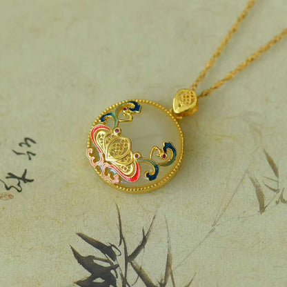 925 Silver Inlaid Hetian Nephrite "Ride the Wind and Break the Waves" Pendant - jewelry - weilin.com