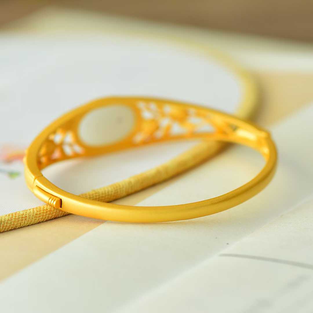 925 Silver Inlaid Hetian Nephrite "Smoky Jade" Bracelet - jewelry - weilin.com