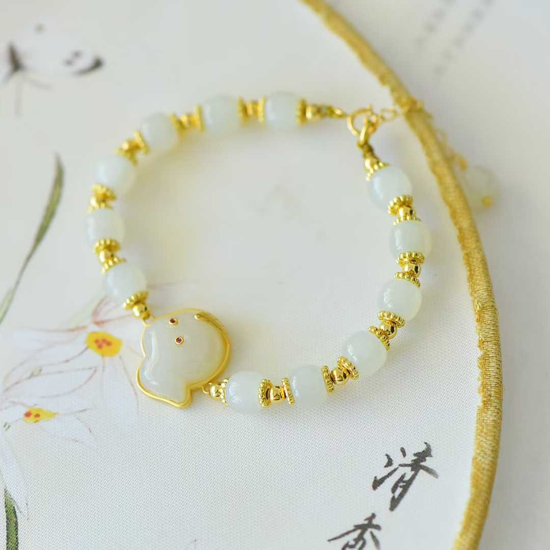 925 Silver Inlaid Hetian Nephrite "Spiritual Snake & Fortune Activation" Bracelet - jewelry - weilin.com