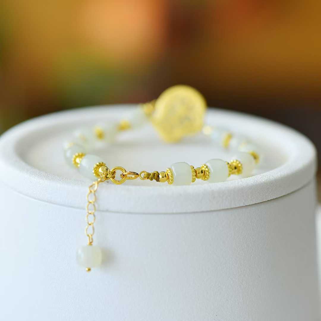 925 Silver Inlaid Hetian Nephrite "Spiritual Snake & Fortune Activation" Bracelet - jewelry - weilin.com