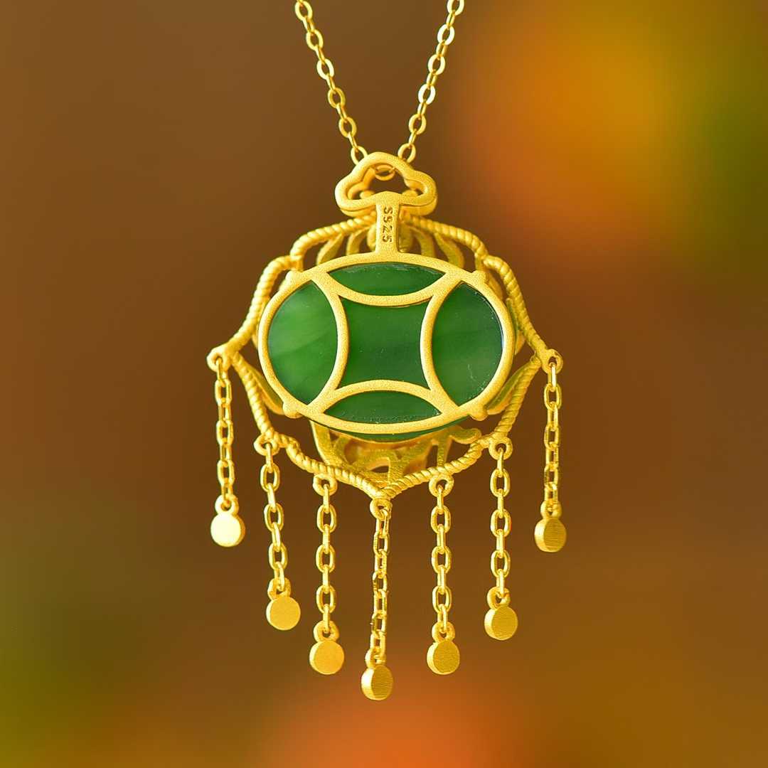 925 Silver Inlaid Nephrite "A Brilliant Journey" Pendant - jewelry - weilin.com