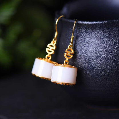 925 Silver Inlaid Nephrite "Bulgari" Lulu Tong Jewelry Set - jewelry - weilin.com