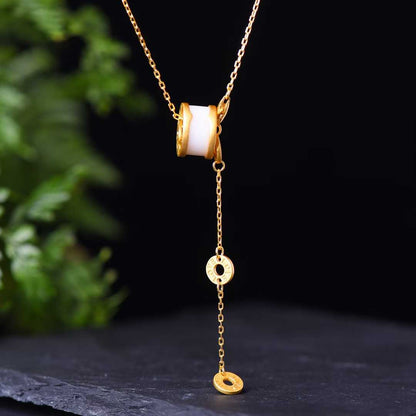925 Silver Inlaid Nephrite "Bulgari" Lulu Tong Jewelry Set - jewelry - weilin.com