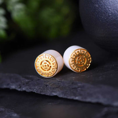 925 Silver Inlaid Nephrite "Bulgari" Lulu Tong Jewelry Set - jewelry - weilin.com