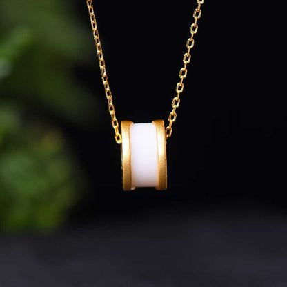 925 Silver Inlaid Nephrite "Bulgari" Lulu Tong Jewelry Set - jewelry - weilin.com