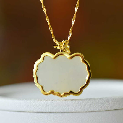 925 Silver Inlaid Nephrite Orchid Pendant - jewelry - weilin.com