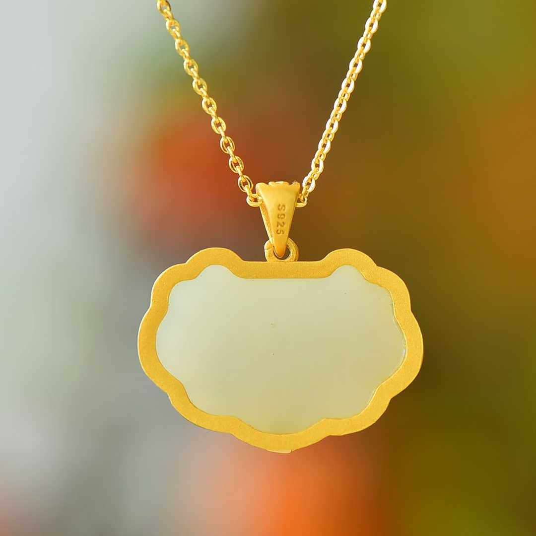 925 Silver Inlaid Nephrite "Ping Ruyi" Cute Tiger Pendant for Attracting Blessings - jewelry - weilin.com