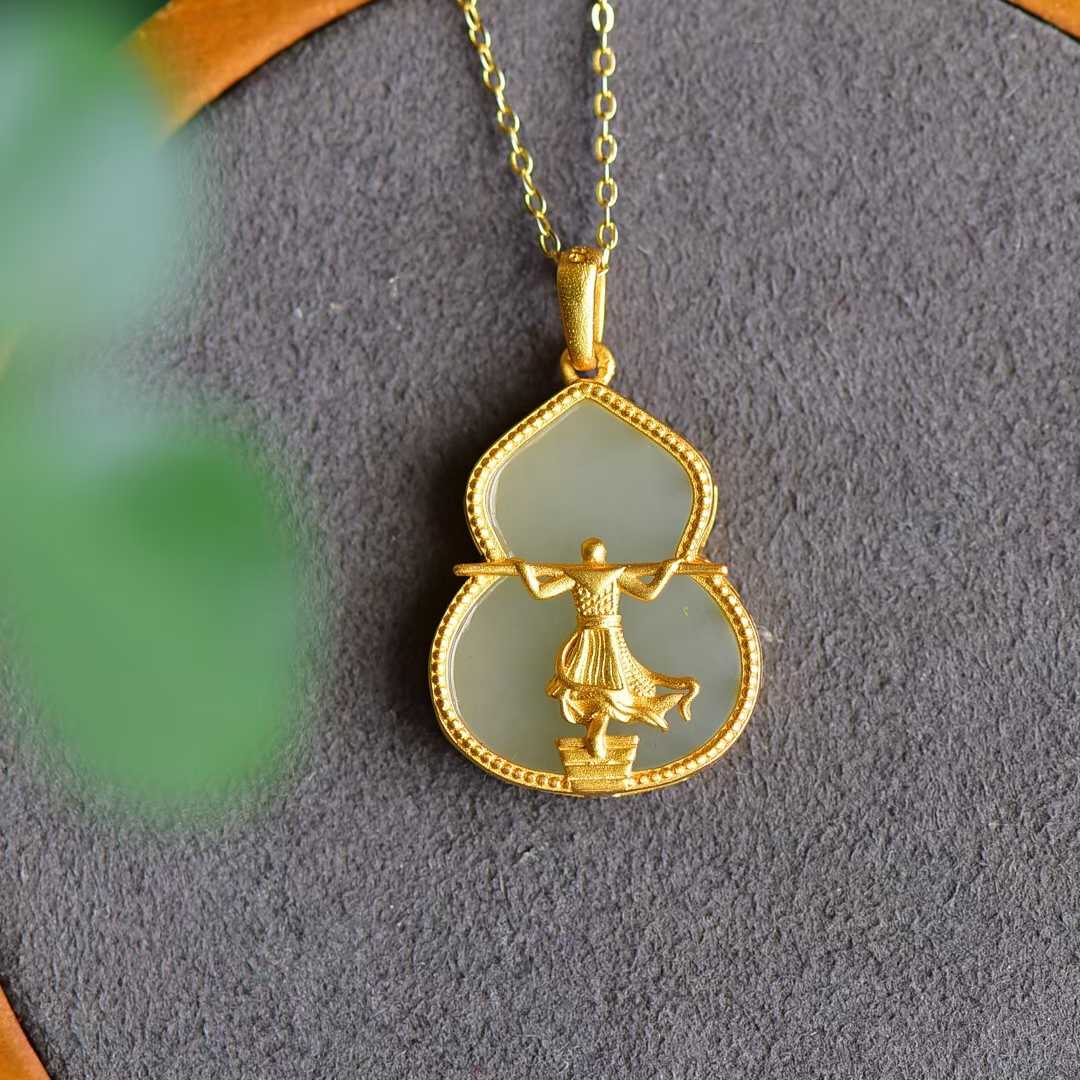 925 Silver Inlaid Nephrite "The Return of the Great Sage" Pendant - jewelry - weilin.com