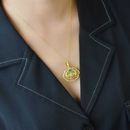 925 Silver Inlaid Nephrite "Where the Heart Belongs" Pendant - jewelry - weilin.com