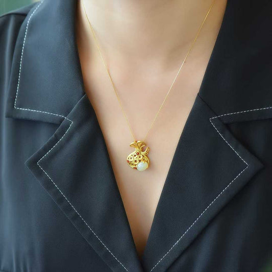 925 Sterling Silver Hetian Jade Traditional Craft Money Pouch Pendant - Jewelry Weilin