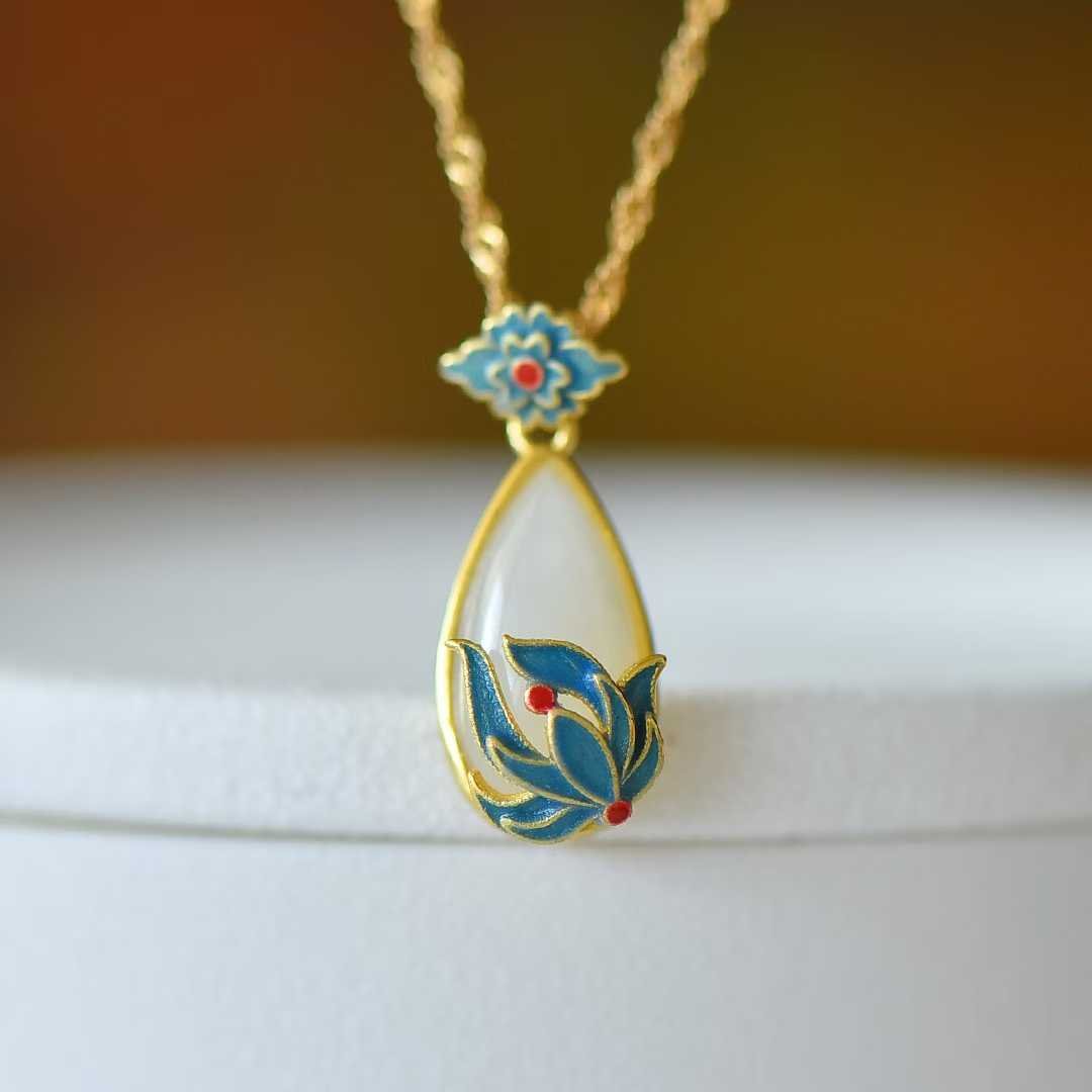 925 Sterling Silver Peace Circle Enamel Hetian Jasper Earrings - Jewelry Weilin