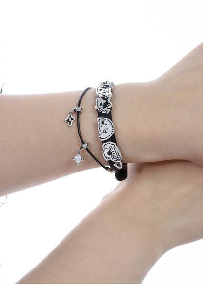 Cute puppy leather bracelet