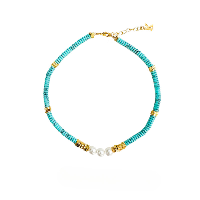 Agate pearl hip-hop necklace