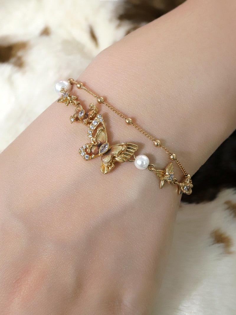 Dried leaf butterfly gradient butterfly bracelet