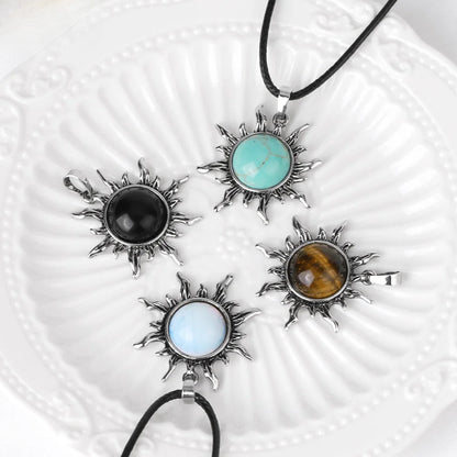 Vintage Amethyst Sunflower Pendant