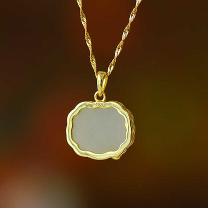 S925 Silver Inlaid Nephrite "Squirrel on a Tree" Pendant